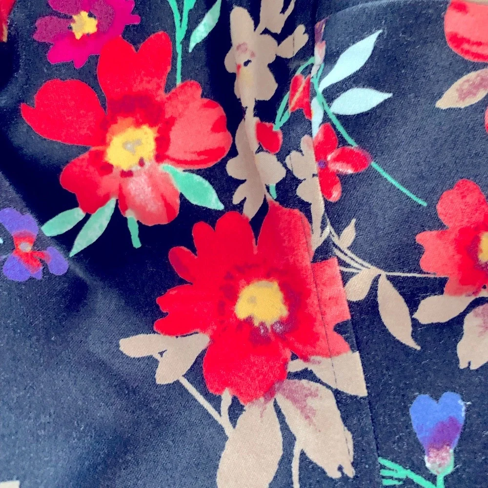 Express Floral Hummingbird Strapless Dress Sz 6 - Picture 5 of 6